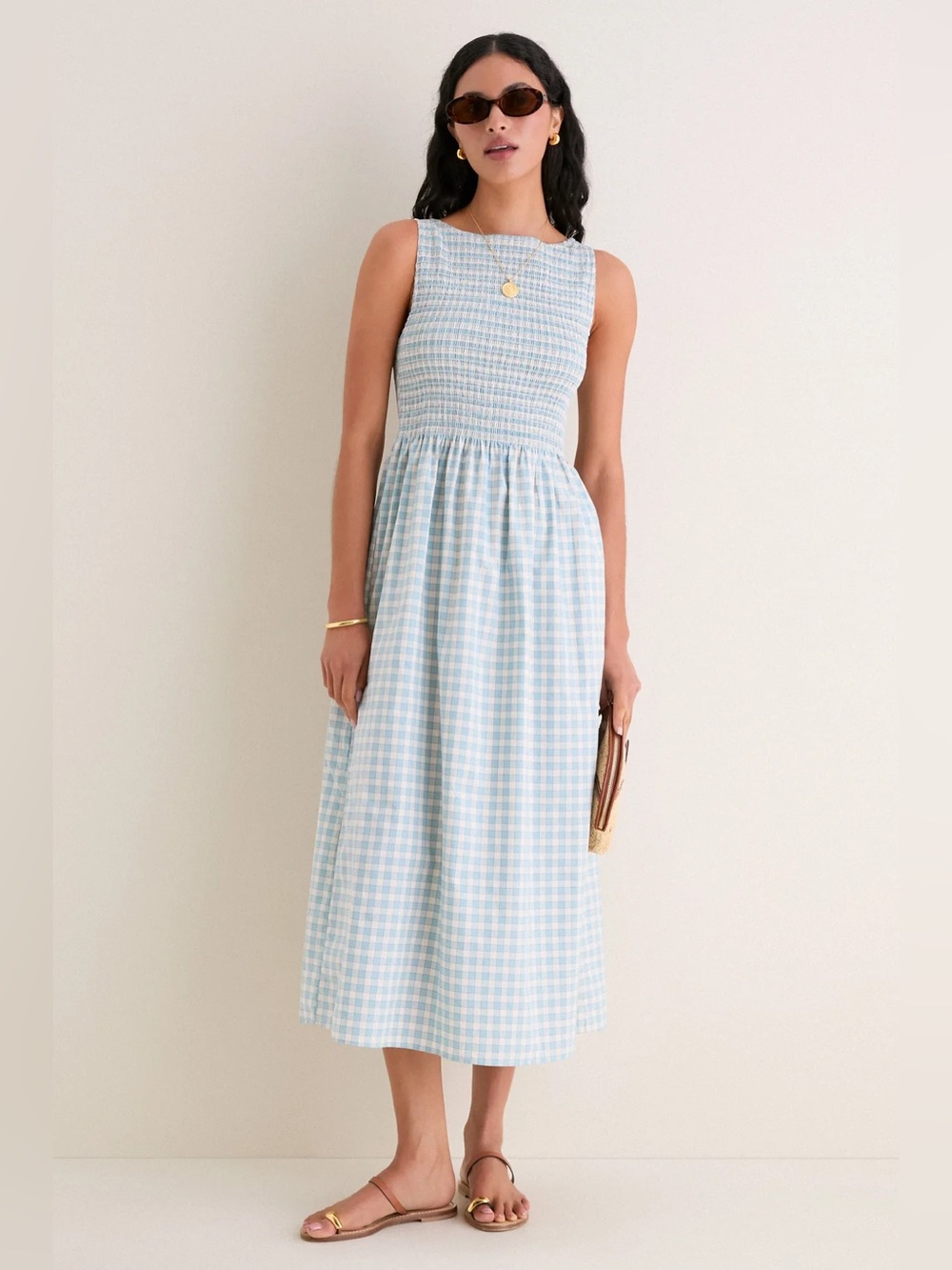 NWT Hill House Home- The Cosima Nap Dress blue red gingham- S
